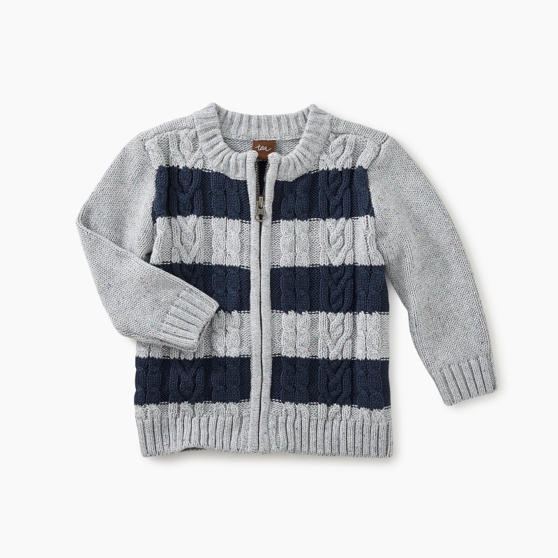 Donegal Stripe Baby Zip Cardi