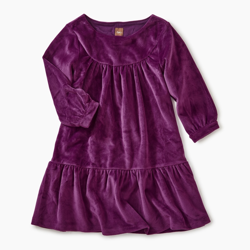 Velour Ruffle Dress