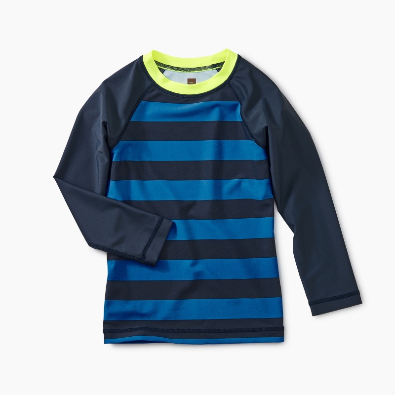 Striped Long Sleeve Rash Guard