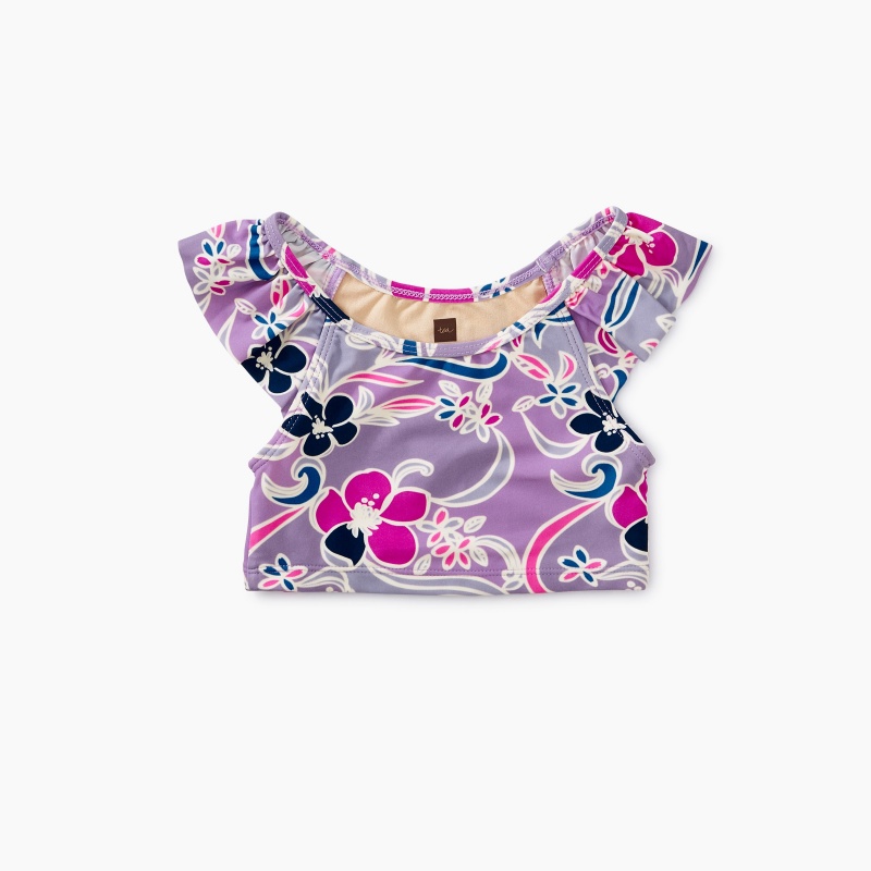 Printed Ruffle Tankini Top