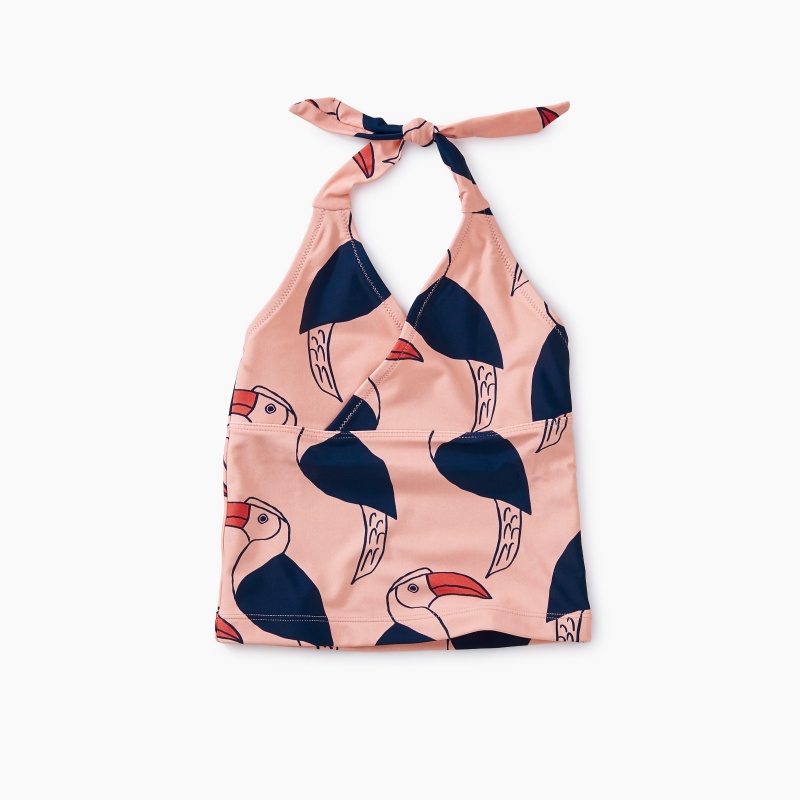 Printed Tie Tankini Top