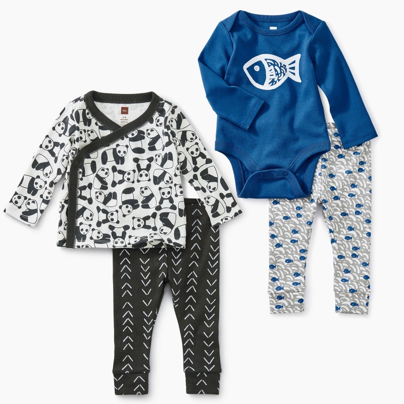 Black White & Blue Baby Set