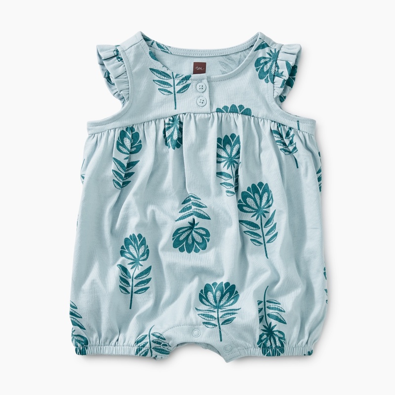 Printed Henley Romper