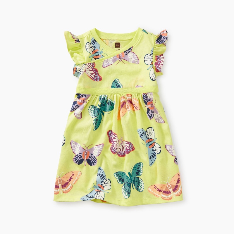 Printed Wrap Neck Baby Dress