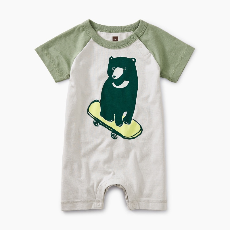 Skate Bear Raglan Romper