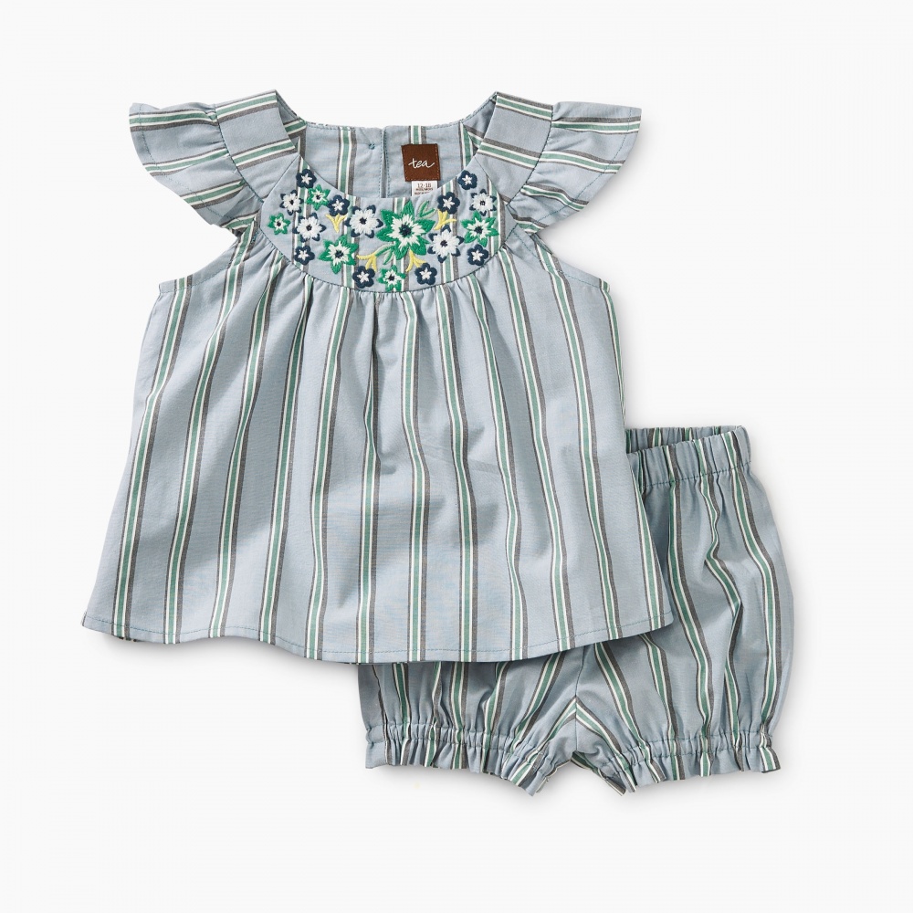 Woven Flutter Sleeve Baby Set