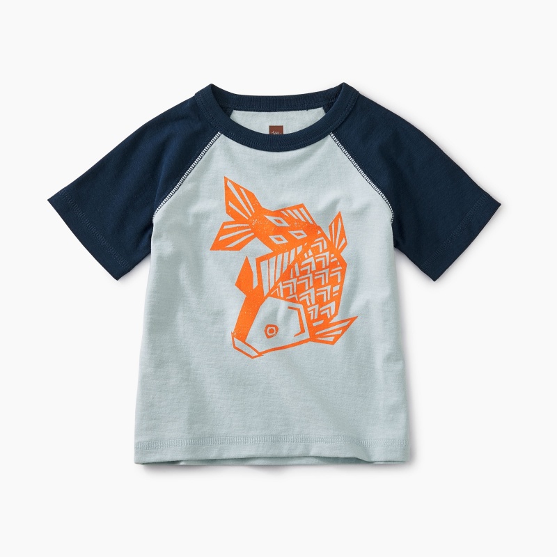 Koi Fish Raglan Baby Graphic Tee