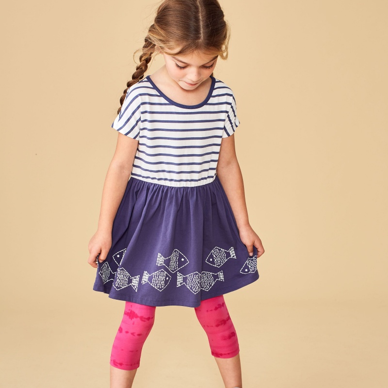 Geo Fish Graphic Twirl Dress