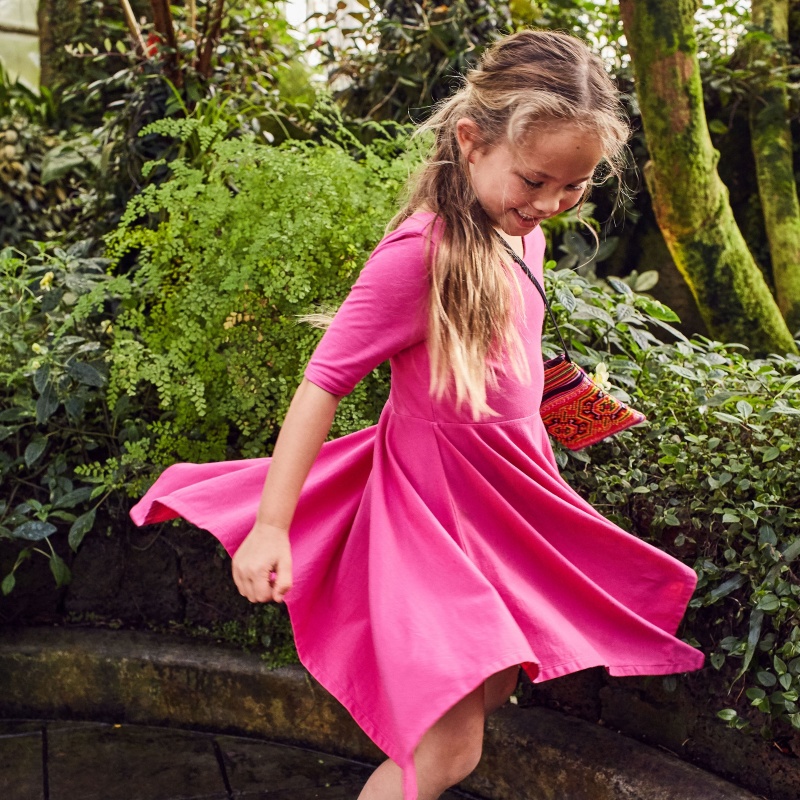 Solid Handkerchief Hem Dress