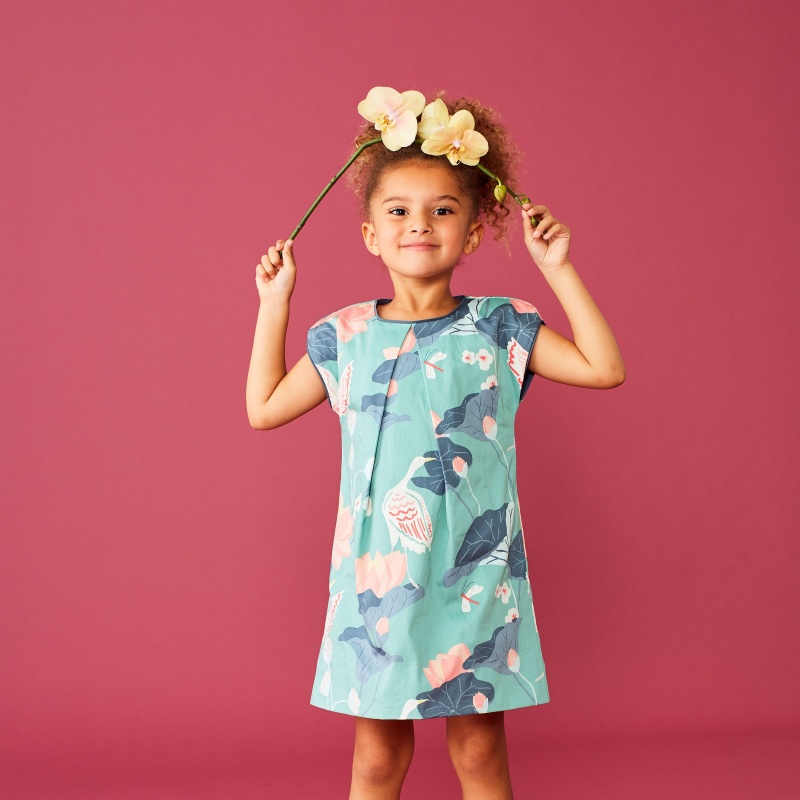 Printed Woven Pleated Dress
