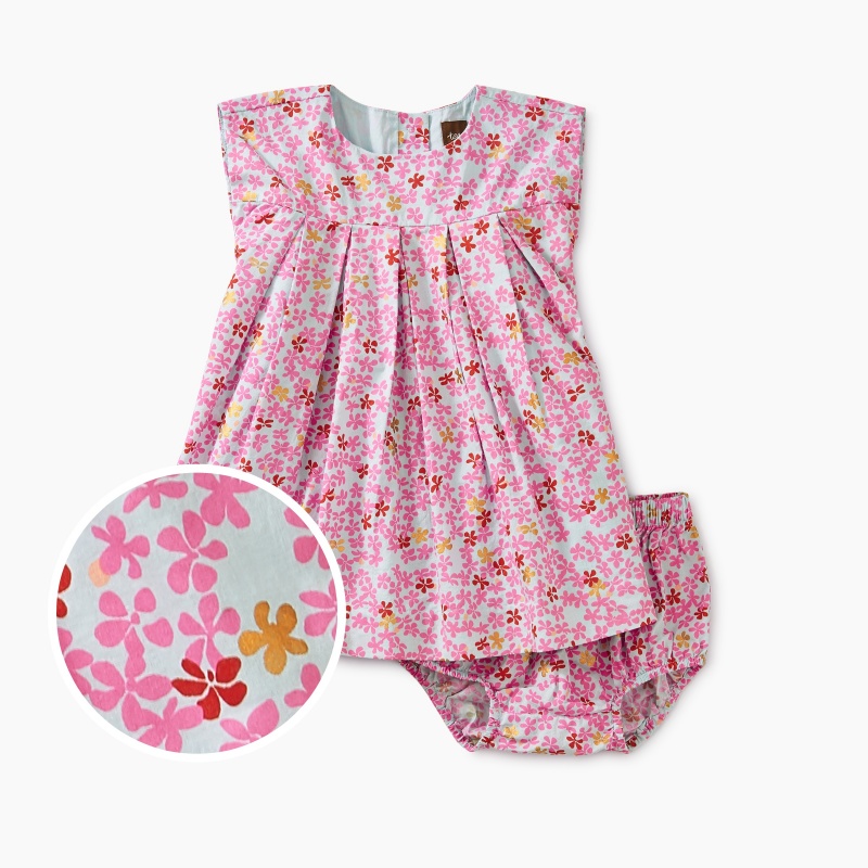 Ditsy Pleated Baby Dress