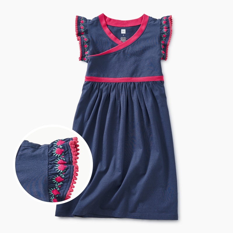 Solid Wrap Neck Dress
