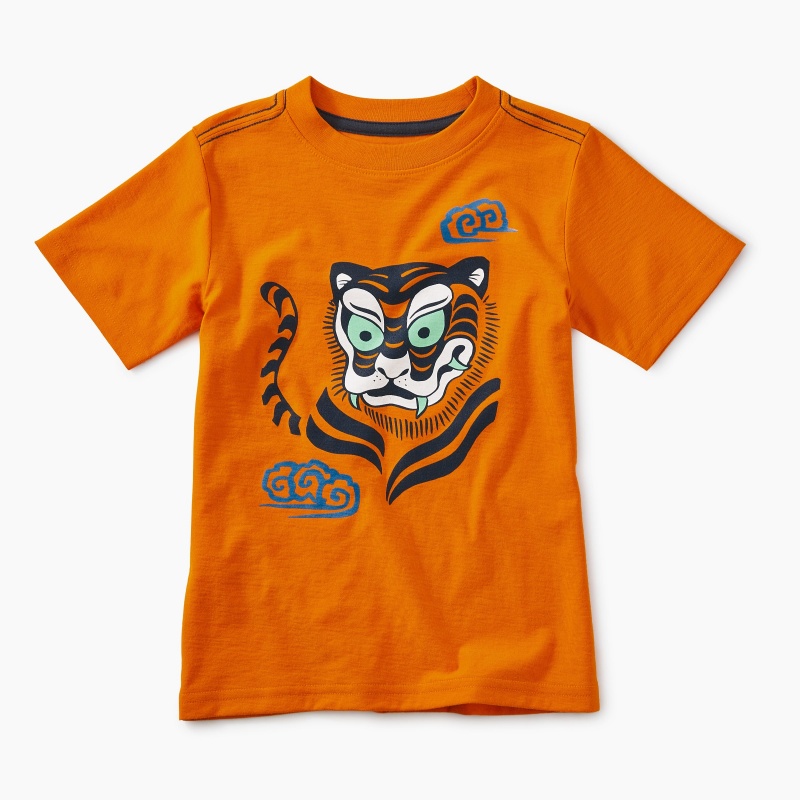 Woodblock Tiger Graphic Tee