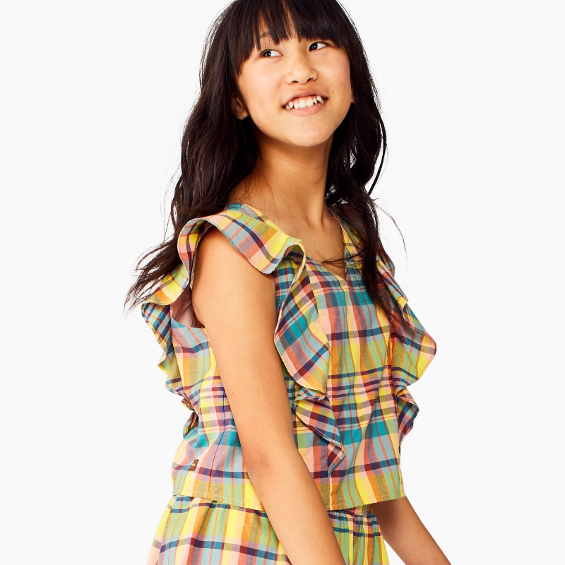 Madras Ruffle Top