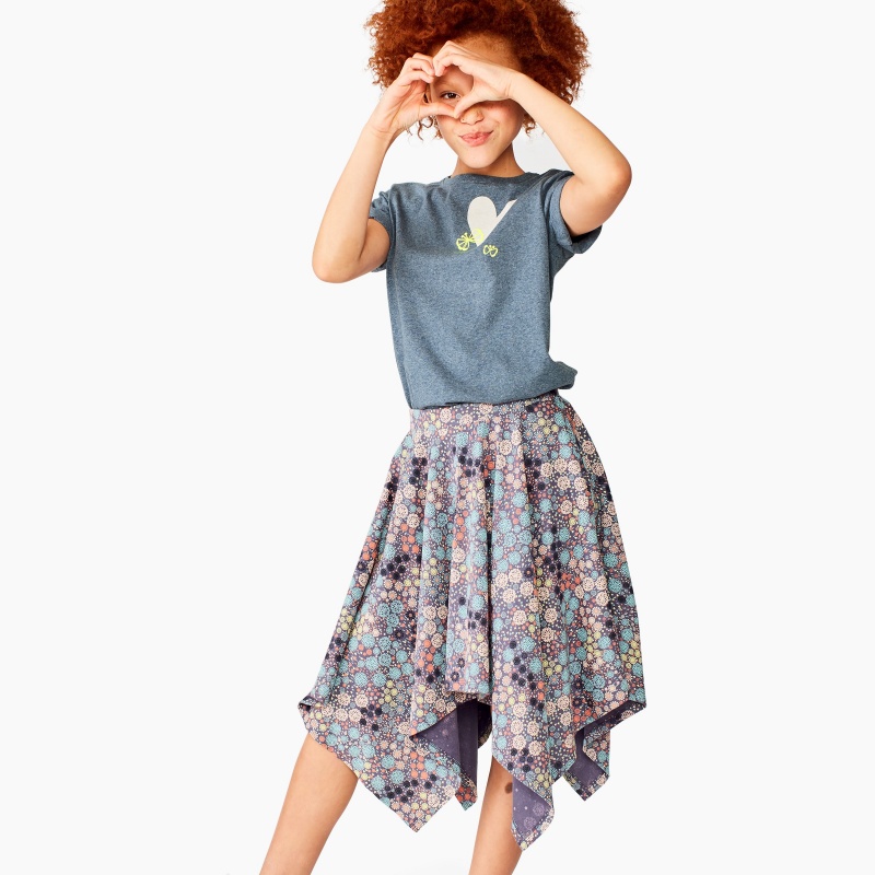 Ditsy Handkerchief Hem Skirt