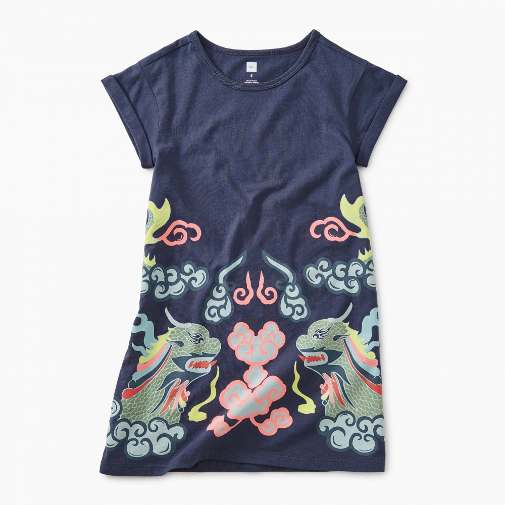 Dragon Boat Rolled Cuff Dress
