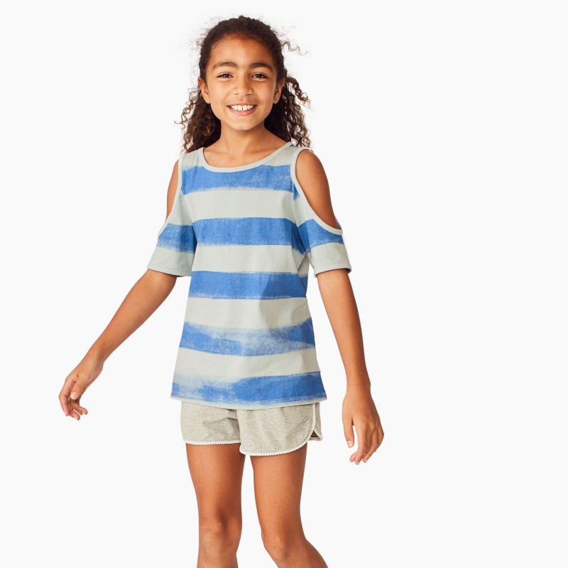 Printed Cool Shoulder Top