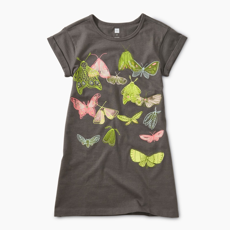 Butterflies Rolled Cuff Dress