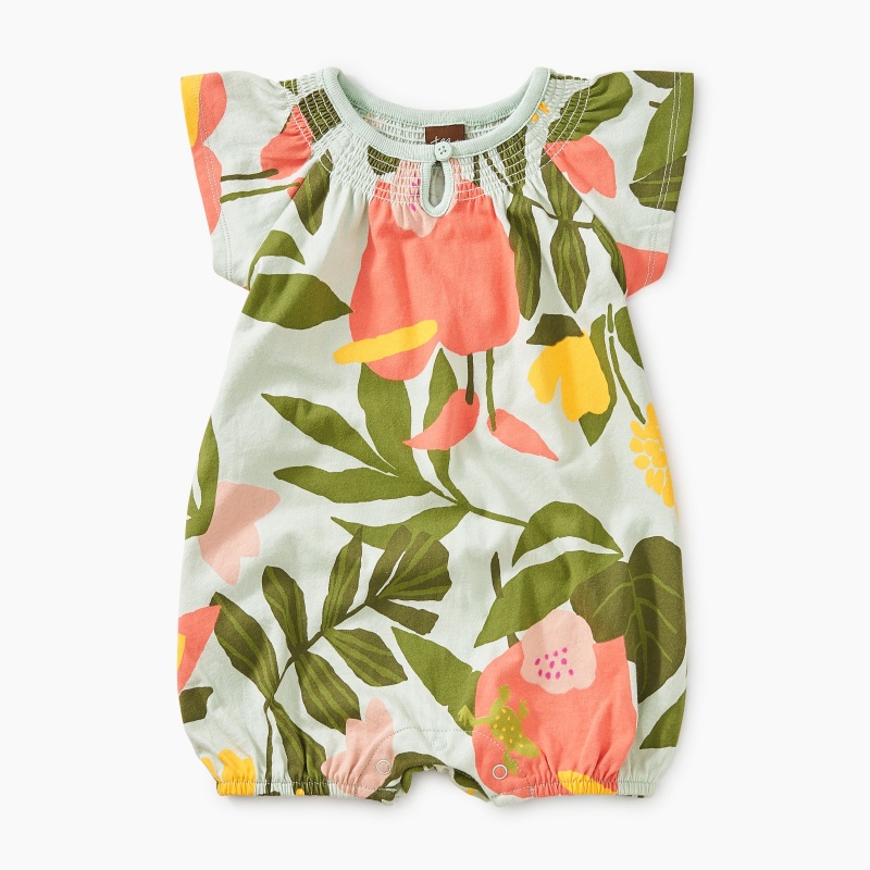 Printed Smocked Romper