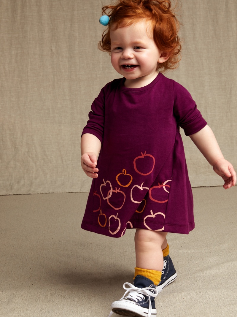 Golden Apples Graphic Baby Dress
