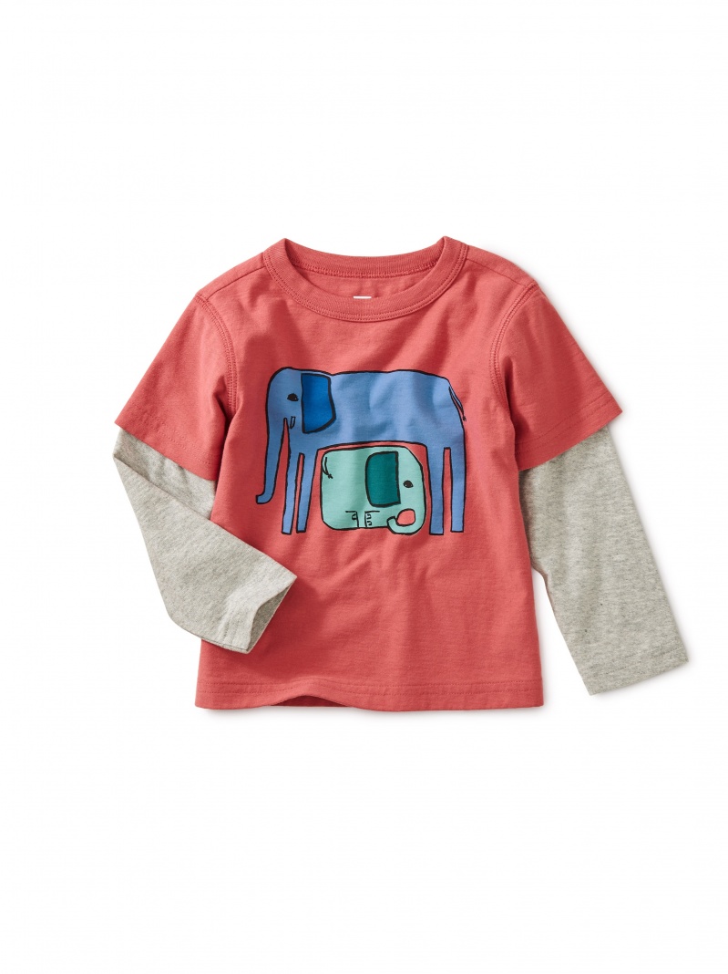 Mama Elephant Graphic Layered Tee