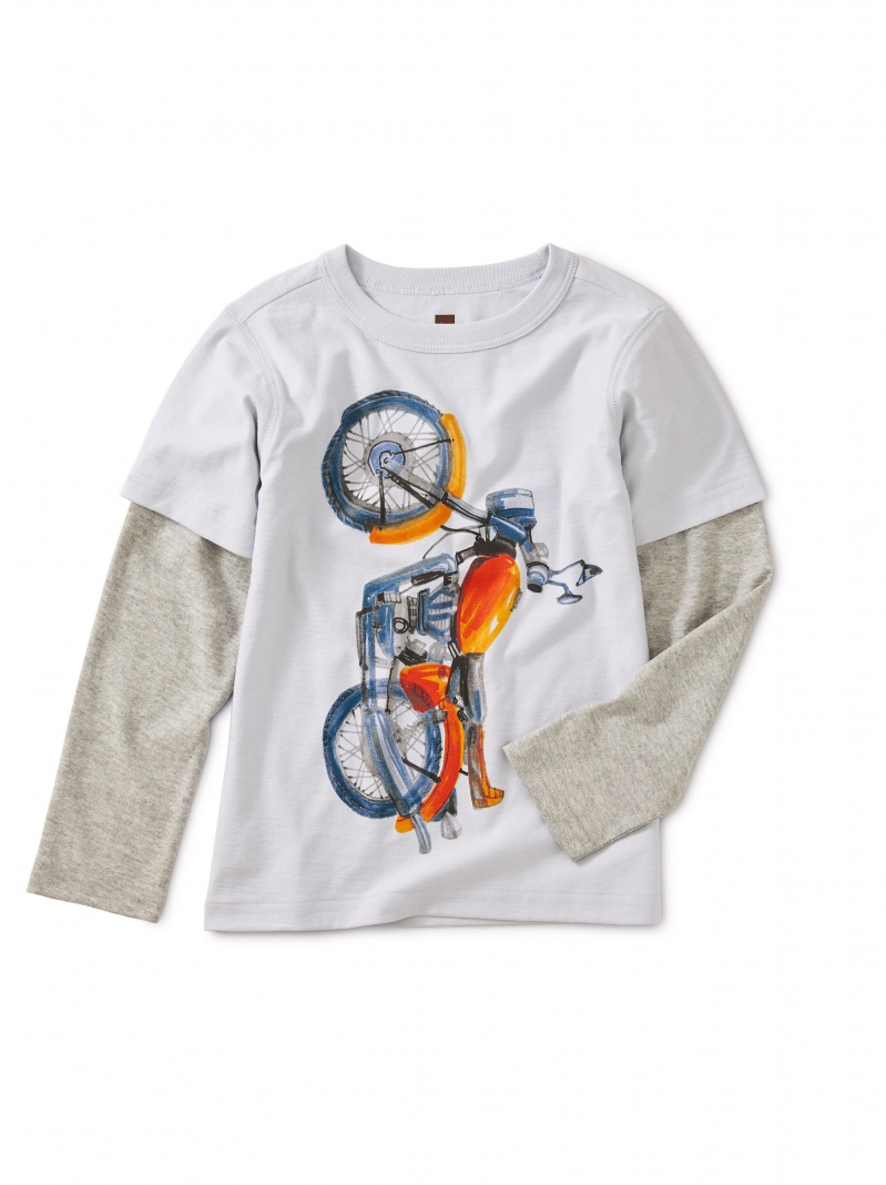 Vertical Moto Graphic Layered Tee