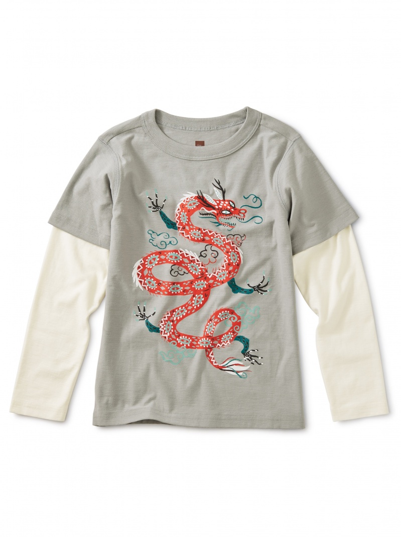 Fire Dragon Graphic Layered Tee