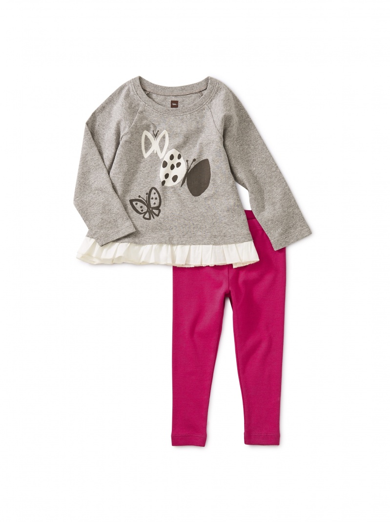 Butterfly Graphic Knit Woven Set