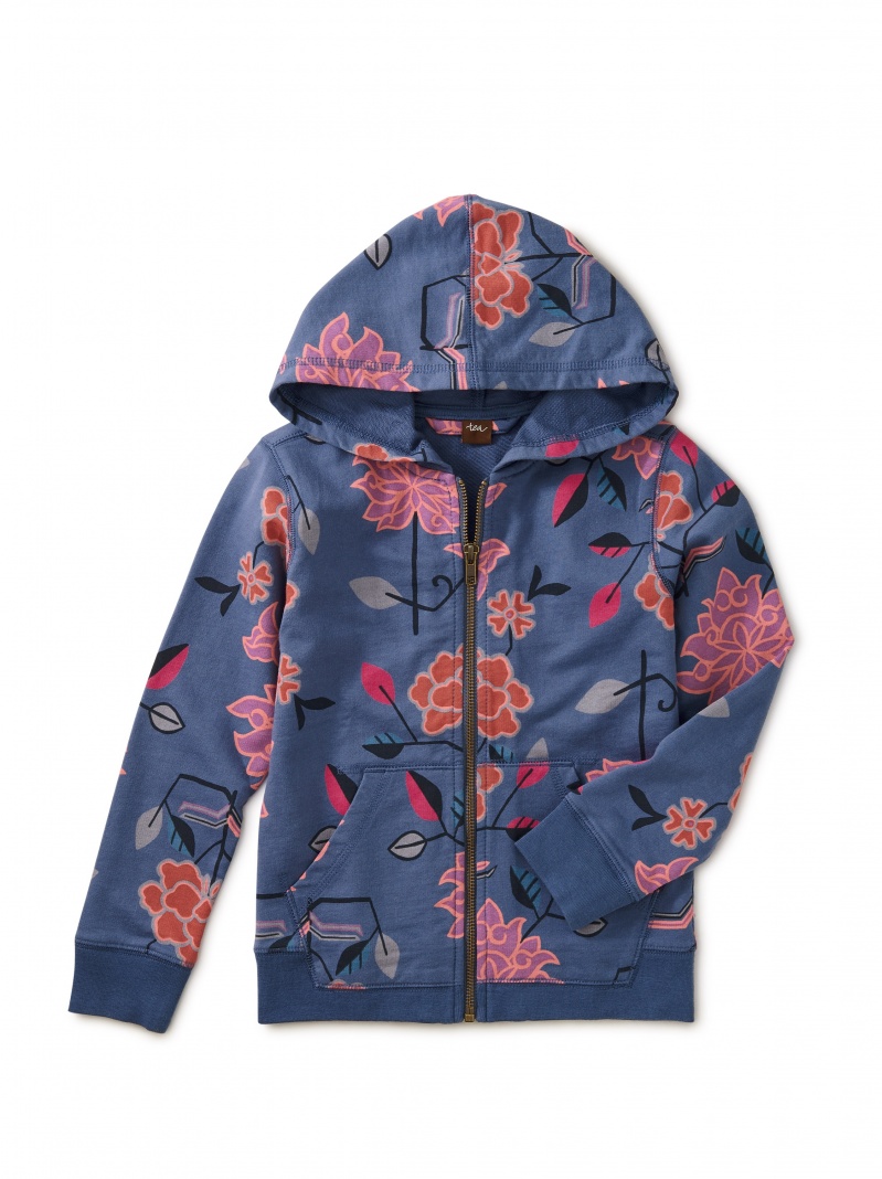 Floral Zip Hoodie