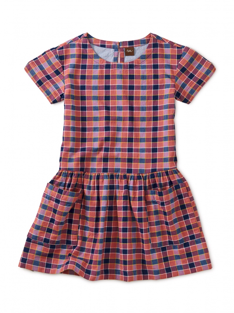 Plaid Woven Pocket Dress