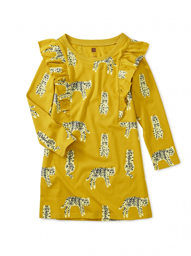 Printed Ruffle Sleeve Dress
