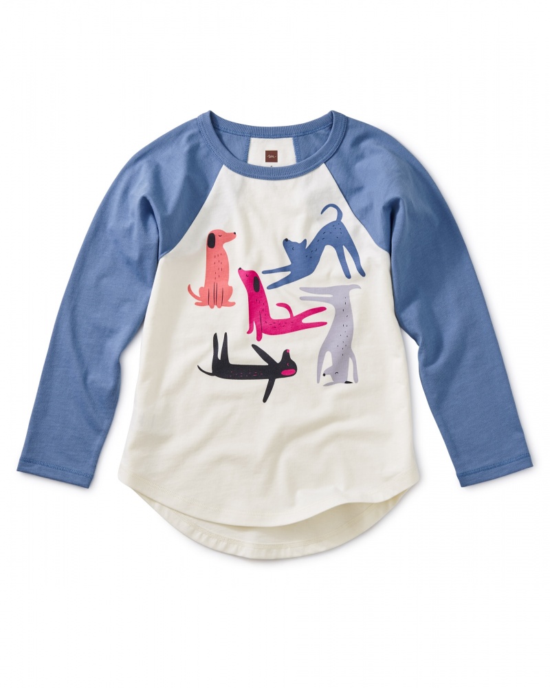 Yoga Dogs Graphic Raglan Tee