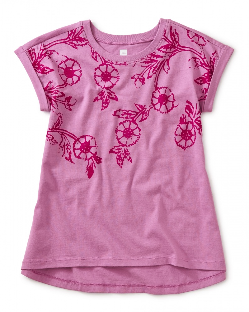 Floral Toss Graphic Cuffed Top