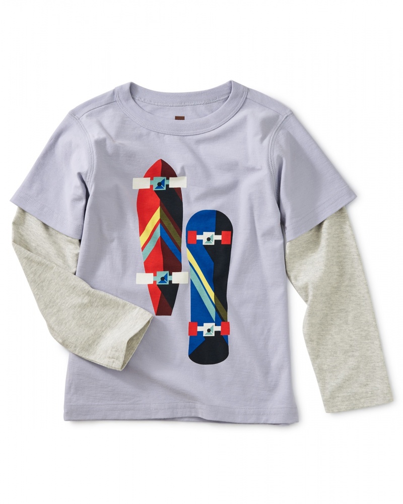 Skate Board Graphic Layered Tee