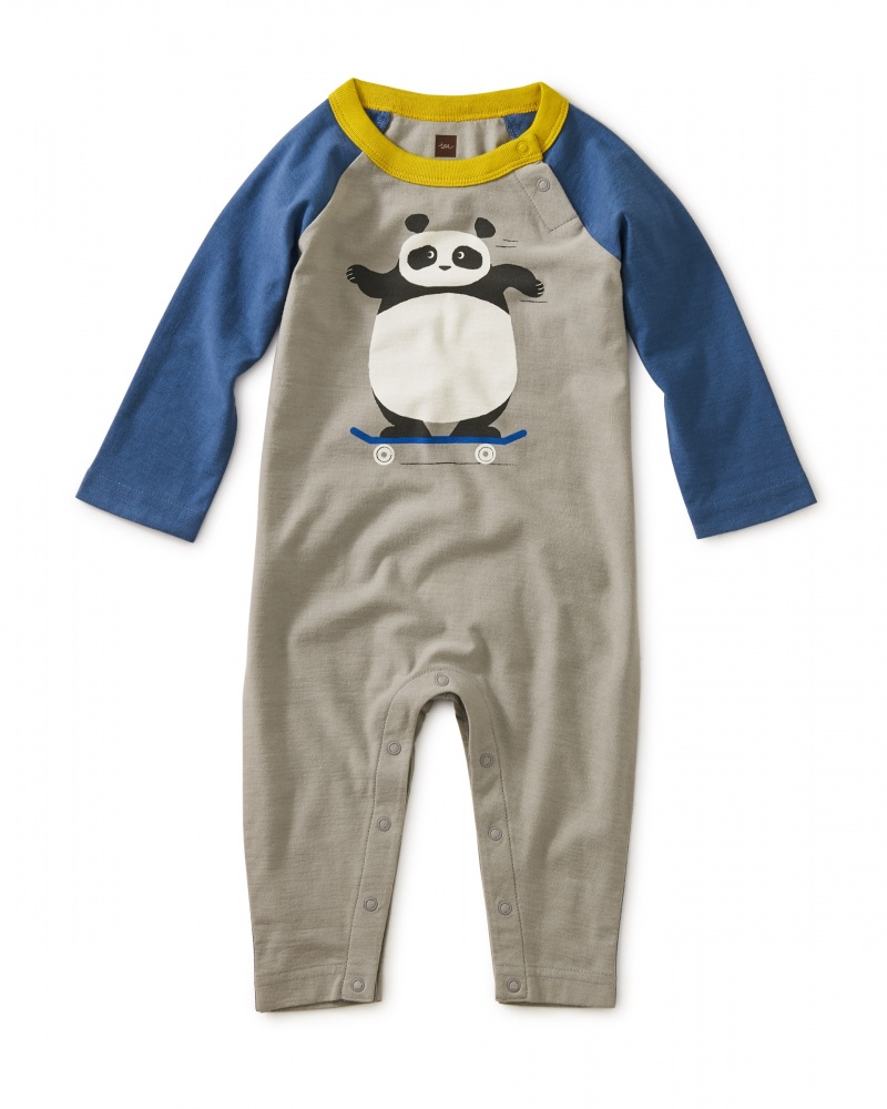 Panda Raglan Graphic Romper