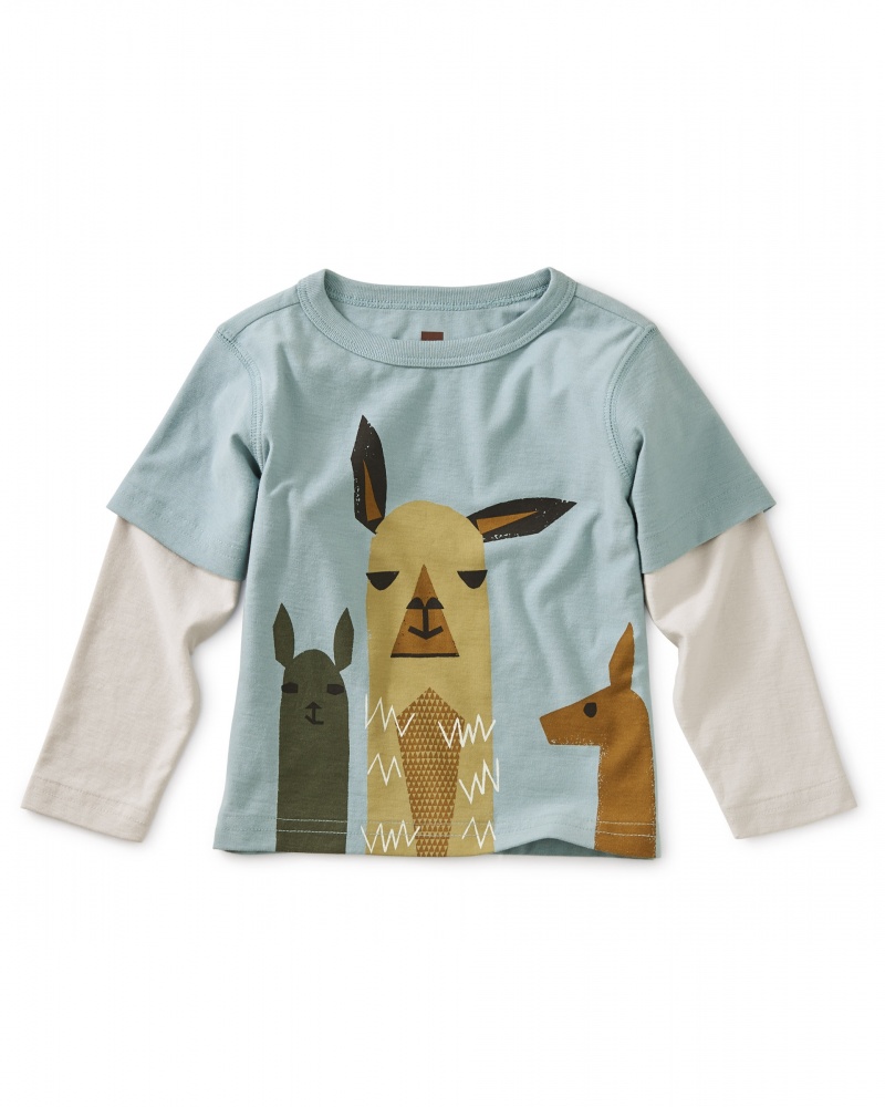 Llama Graphic Layered Sleeve Tee