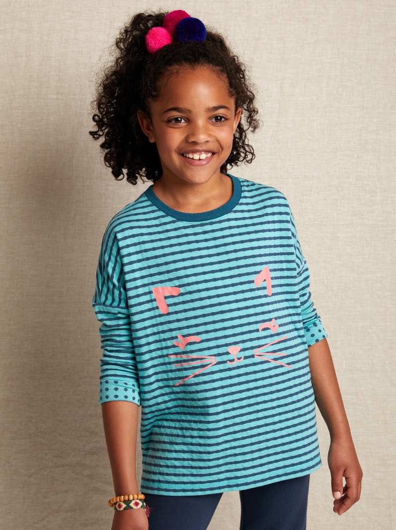 Meow Graphic Double Knit Top