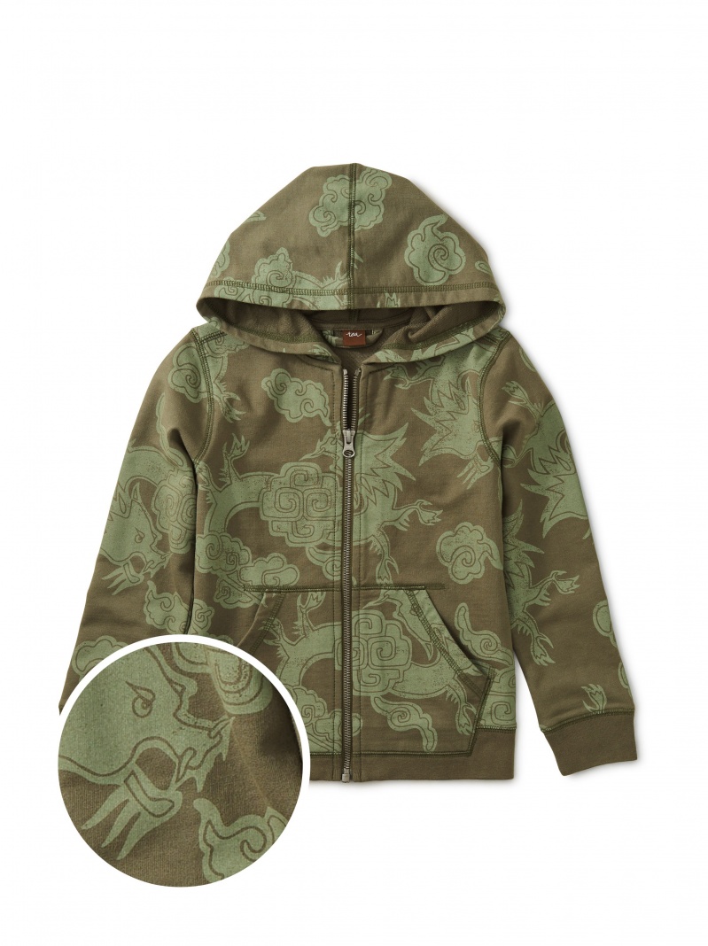 Printed Zip Hoodie
