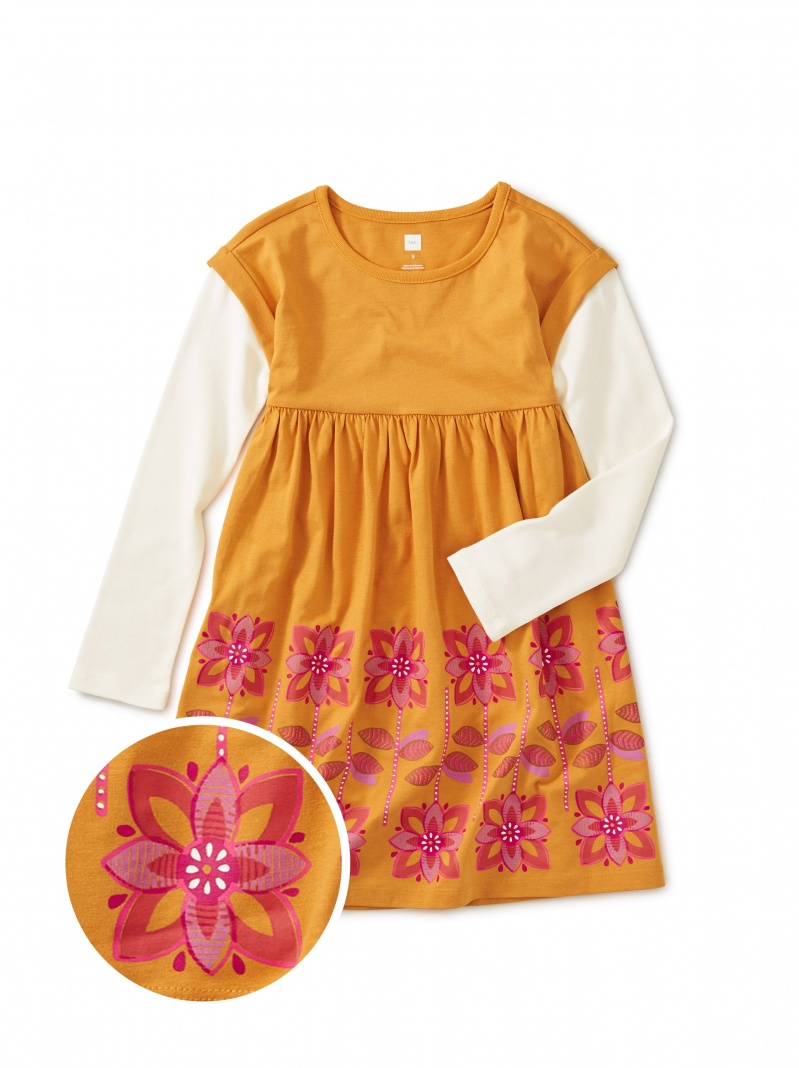 Graphic Layered Sleeve Dress
