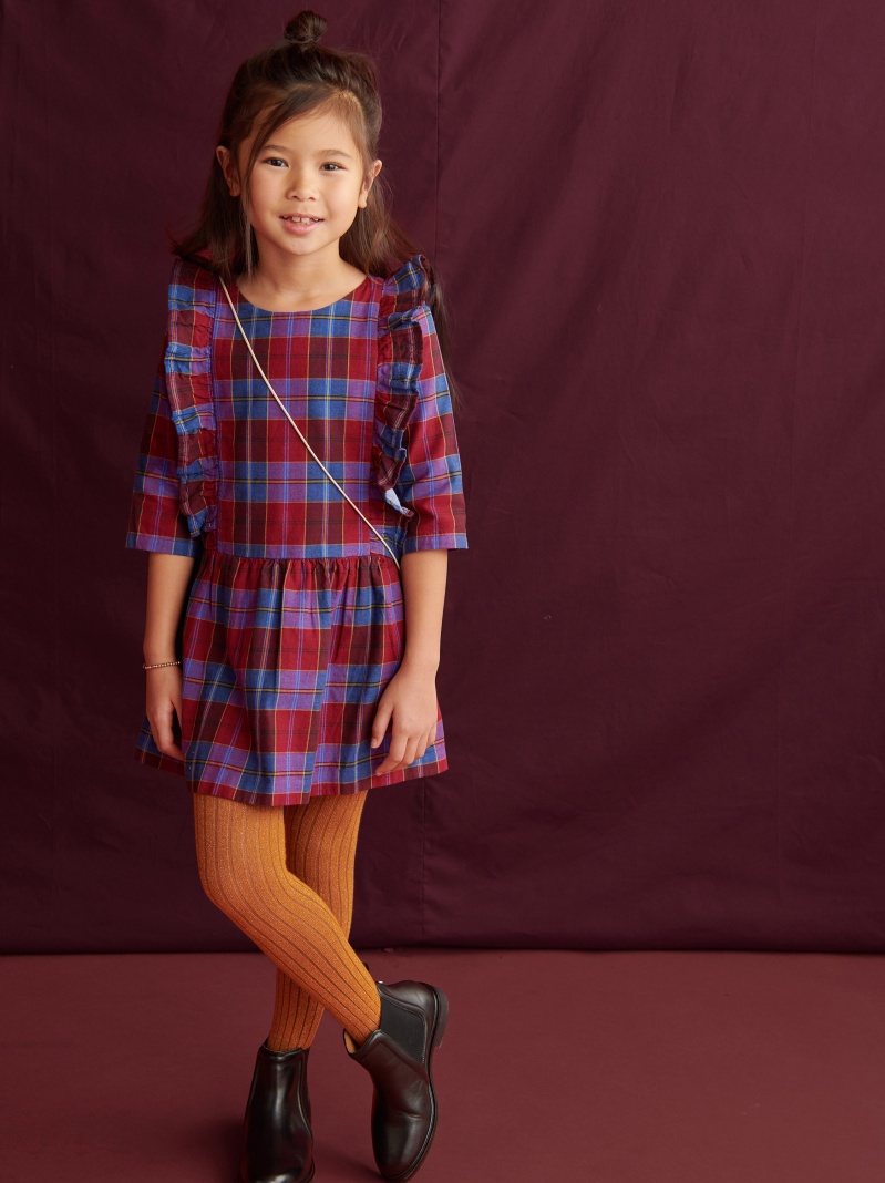 Family Plaid Ruffle Dress