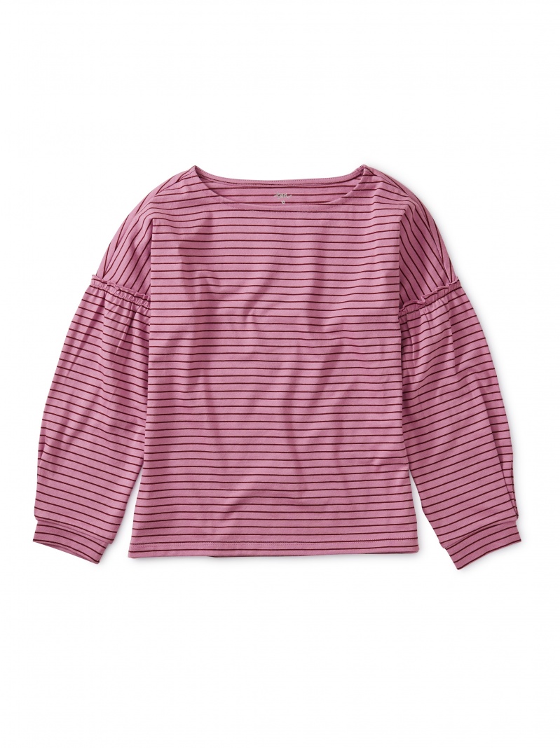 Striped Bishop Sleeve Top