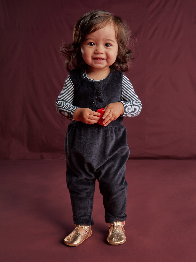 Velour Ruffle Romper
