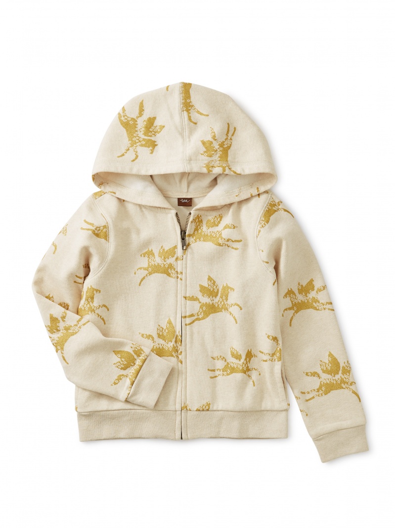 Metallic Wind Horse Zip Hoodie
