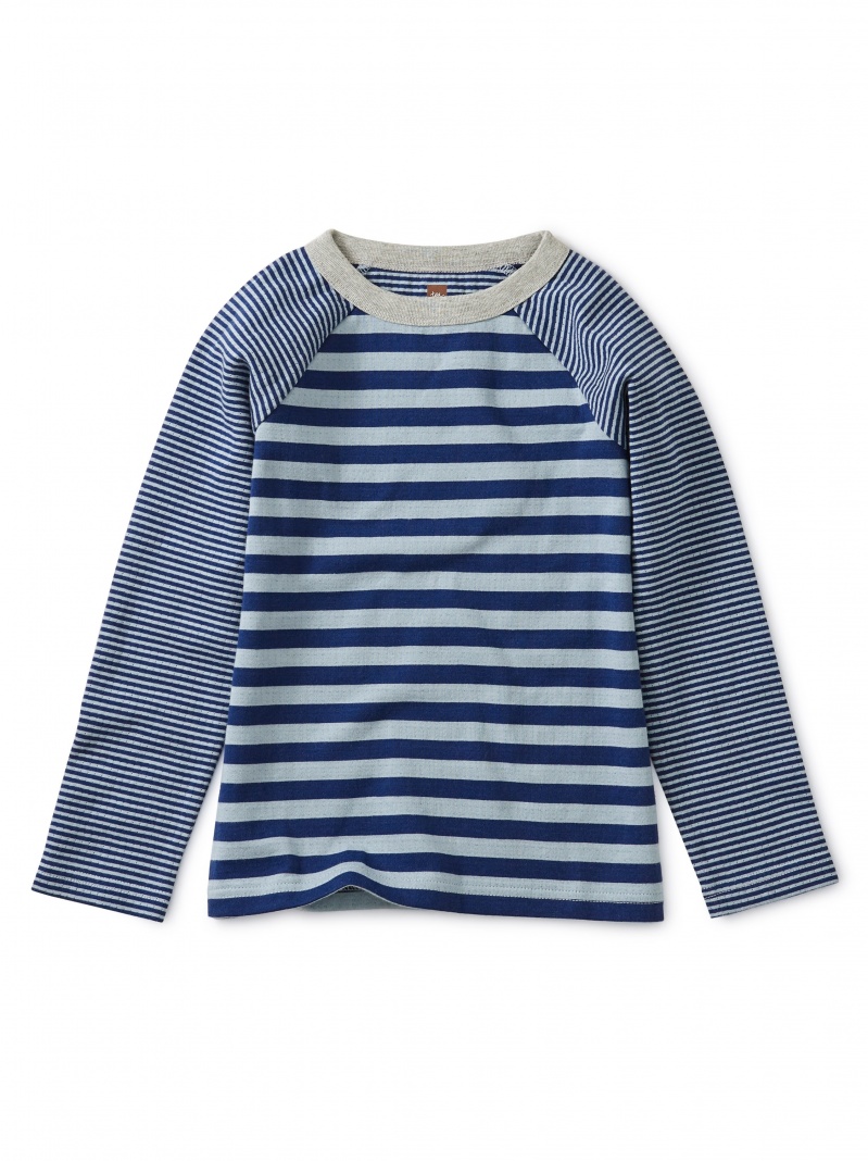 Double Knit Striped Raglan Tee