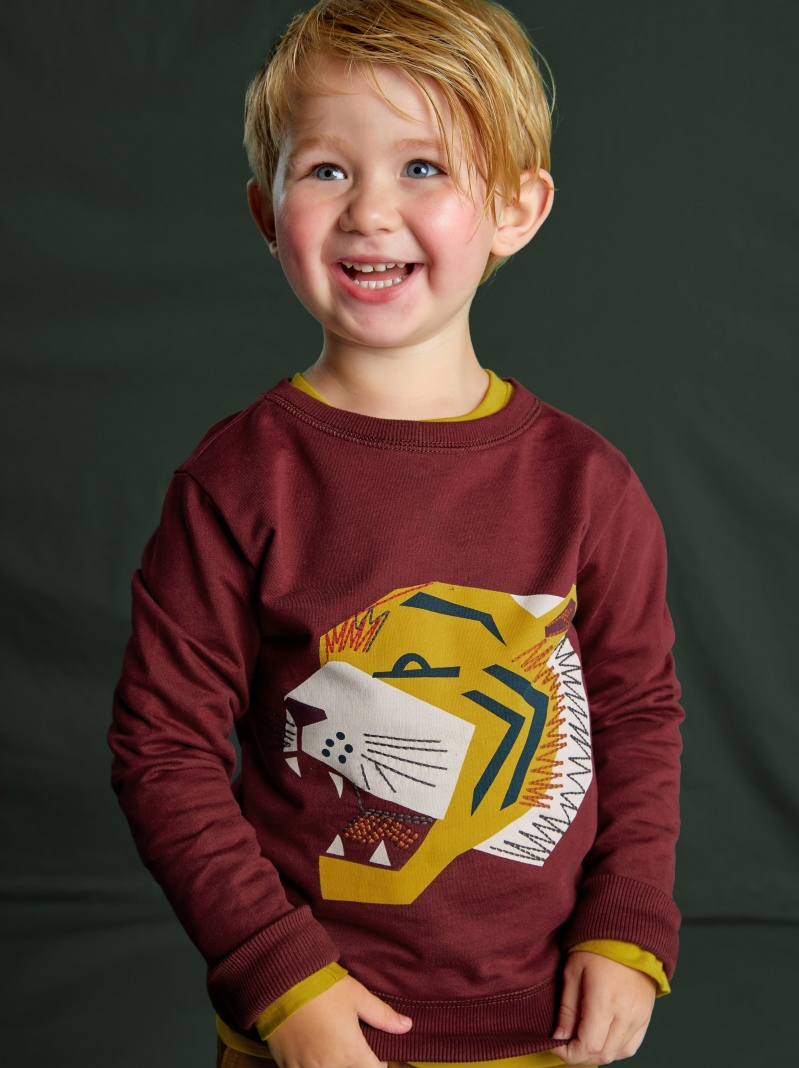 Embroidered Tiger Pullover
