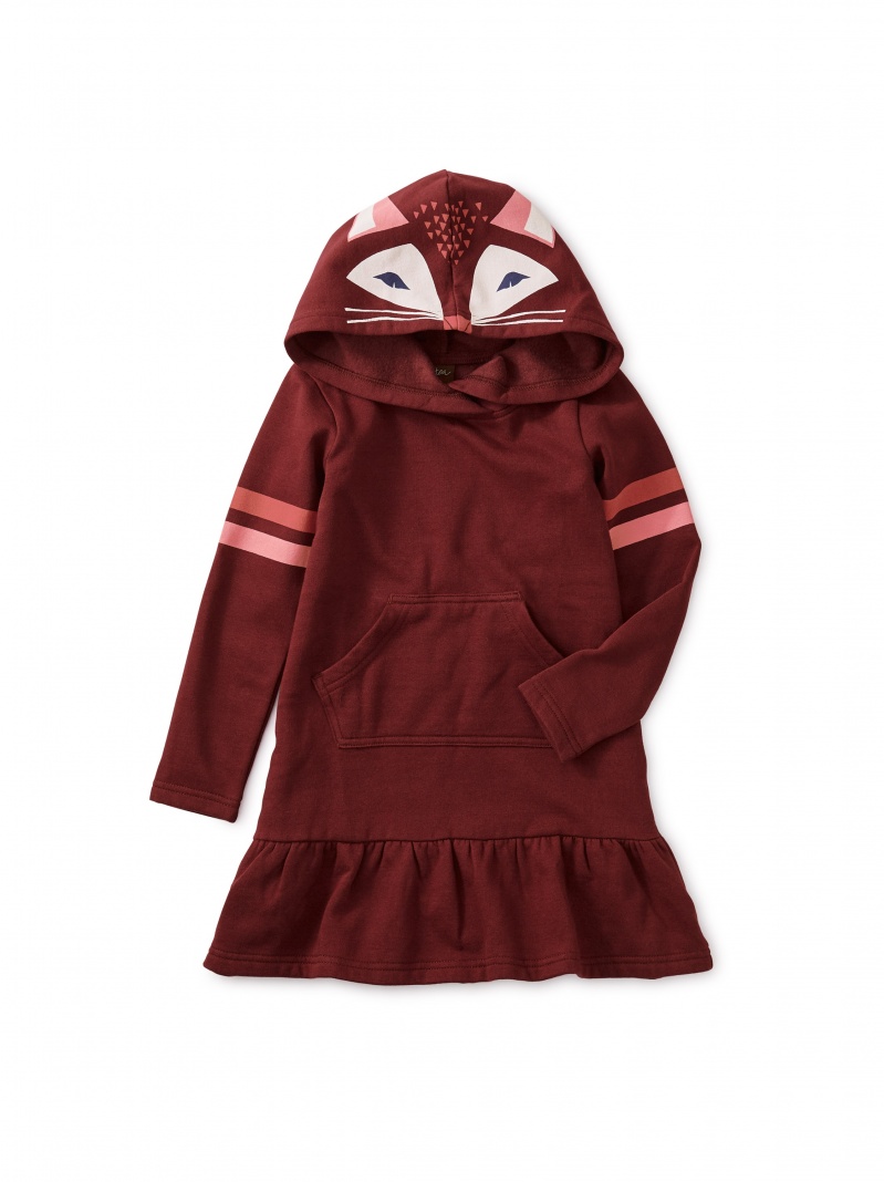 Fox Hooded Sweatshirt Dress