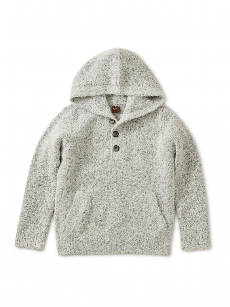 Bouclé Hooded Pullover Sweater