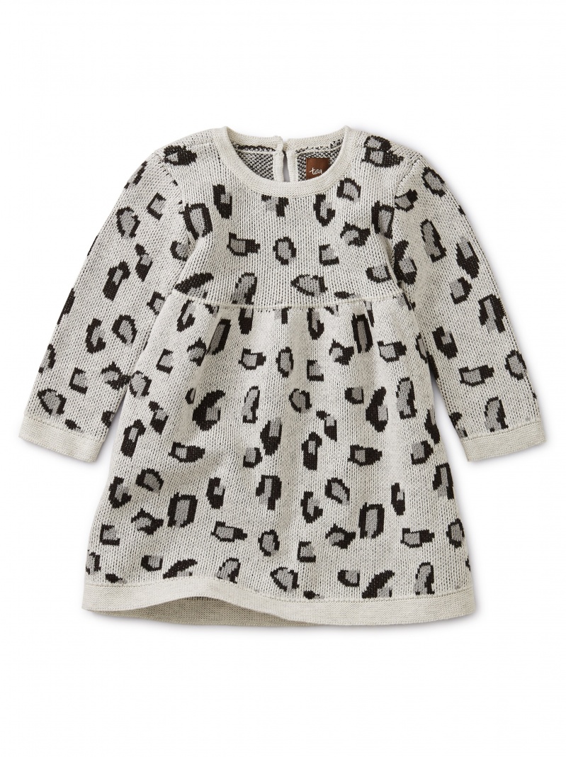 Snow Leopard Baby Sweater Dress