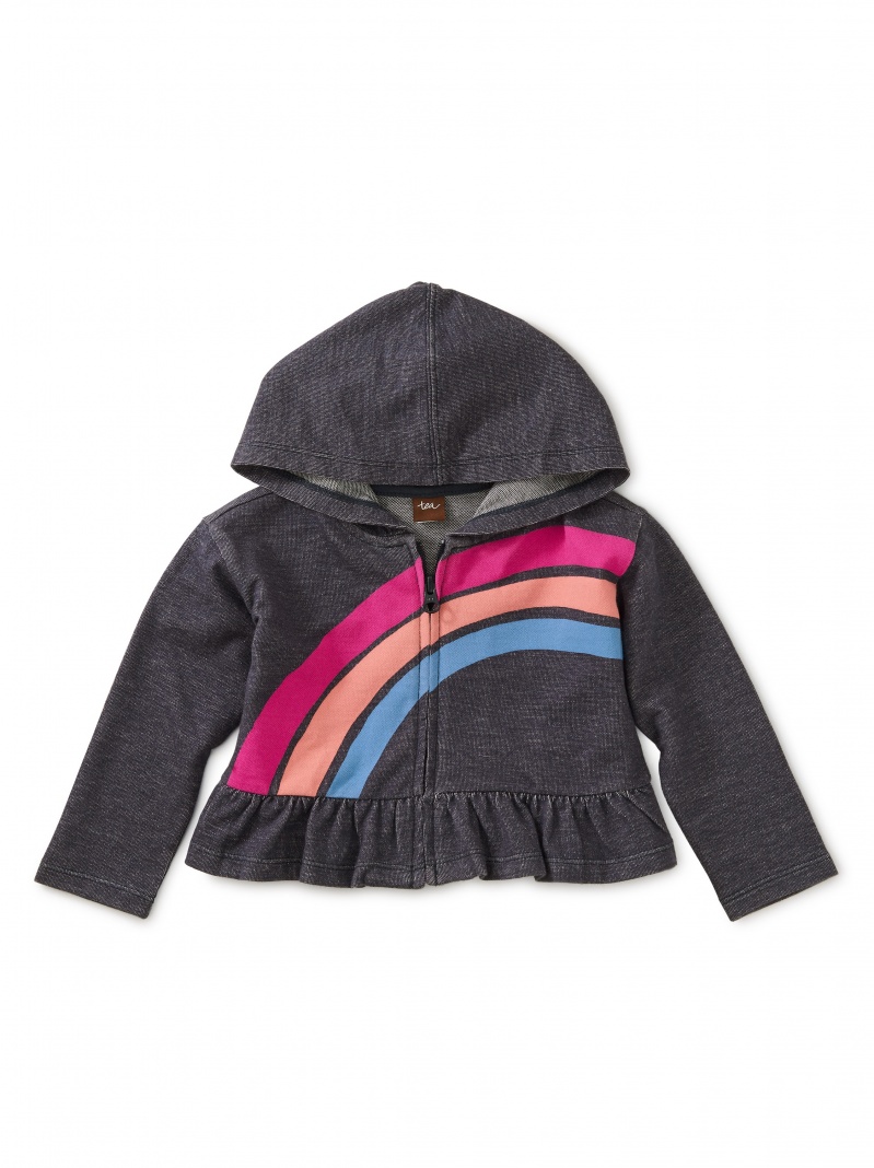 Rainbow Denim-like Zip Hoodie
