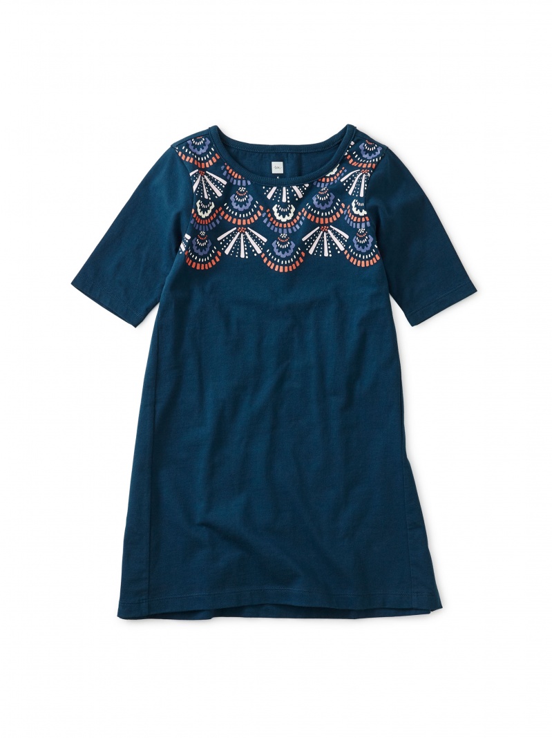 Shirred Back Graphic Dress